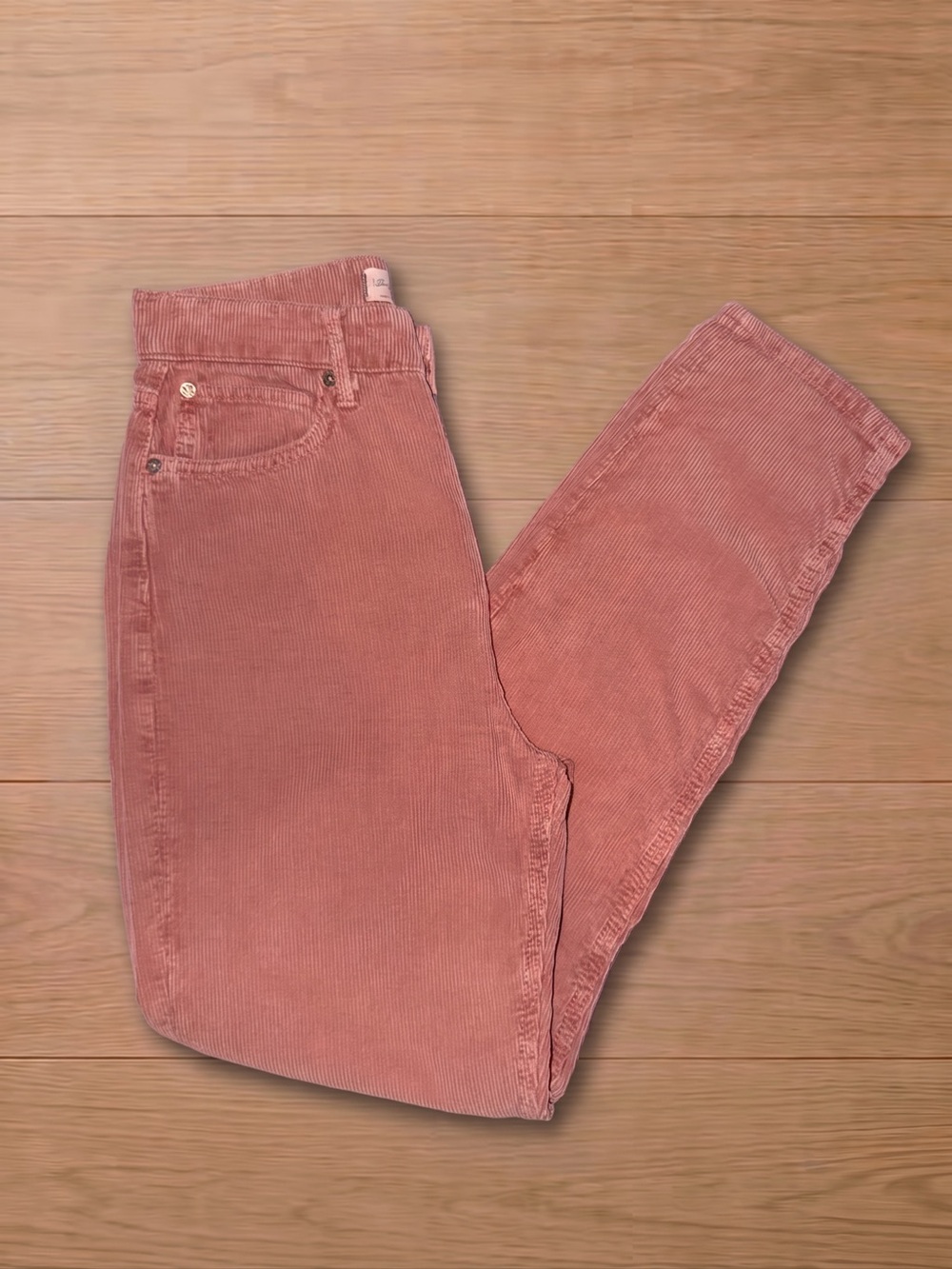 We The Free High Waisted Corduroy Mom Jeans Pants Mauve Pink Size 26